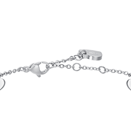 BRACCIALE DONNA IN ACCIAIO CUORI E CRISTALLI