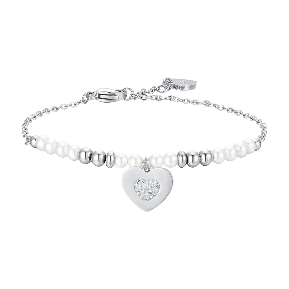 BOSS Jewelry Braccialetto Donna BEADS COLLECTION - Perline In Acciaio Inox Con Charm Cuore - 1580075
