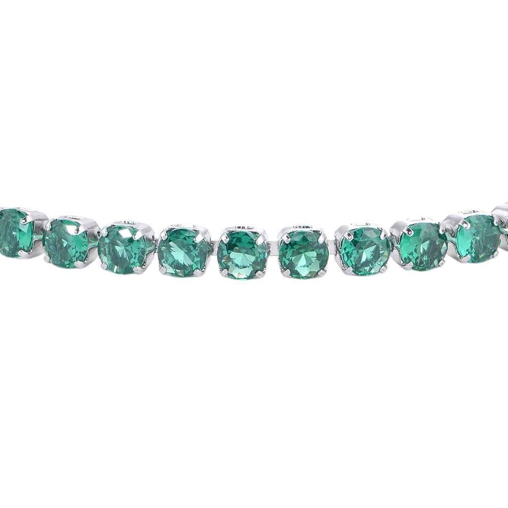 PULSERA TENIS MUJER CRISTALES VERDES