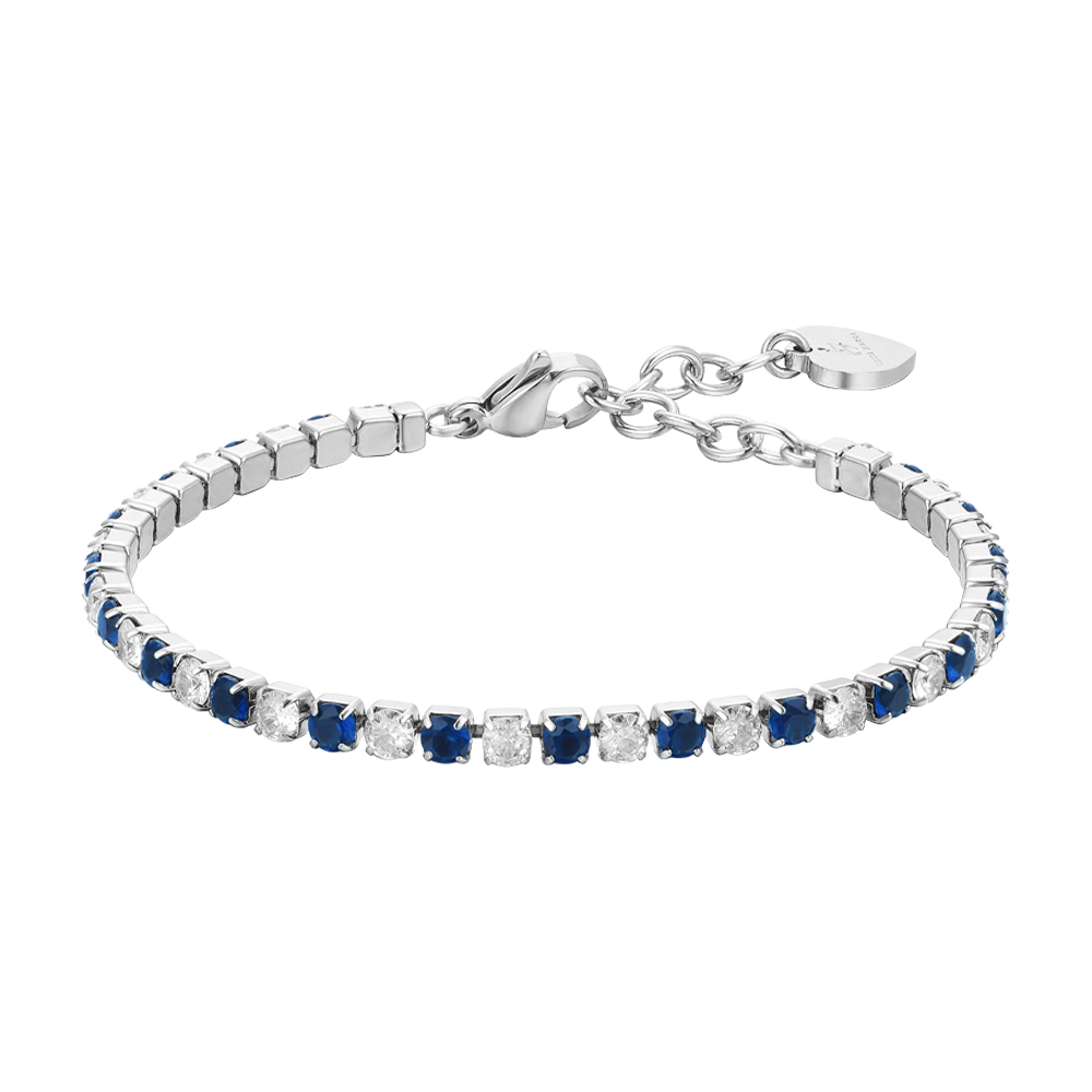 Bracciale Tennis Donna Placcato Oro Con Zirconia - Regolabile Bolo - Ideale Per Regalo Compleanno O Natale