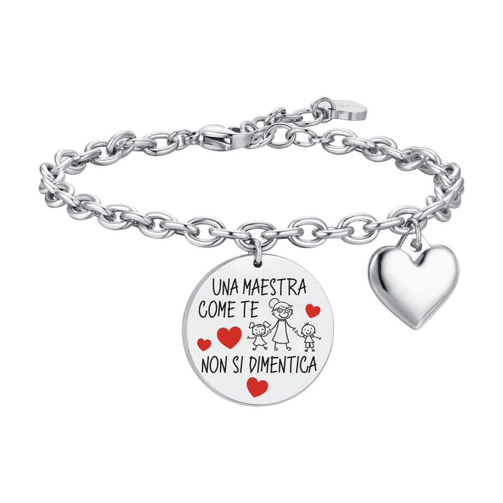 BRACCIALE DONNA IN ACCIAIO UNA MAESTRA COME TE NON SI DIMENTICA
