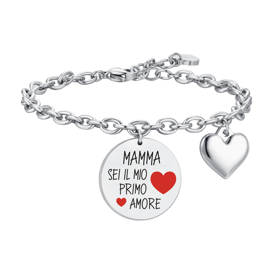 BRACCIALE DONNA IN ACCIAIO MAMMA SEI IL MIO PRIMO AMORE