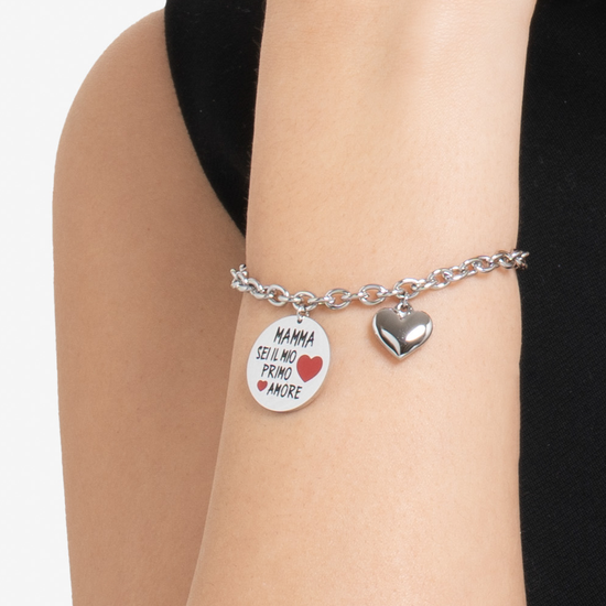 BRACCIALE DONNA IN ACCIAIO MAMMA SEI IL MIO PRIMO AMORE