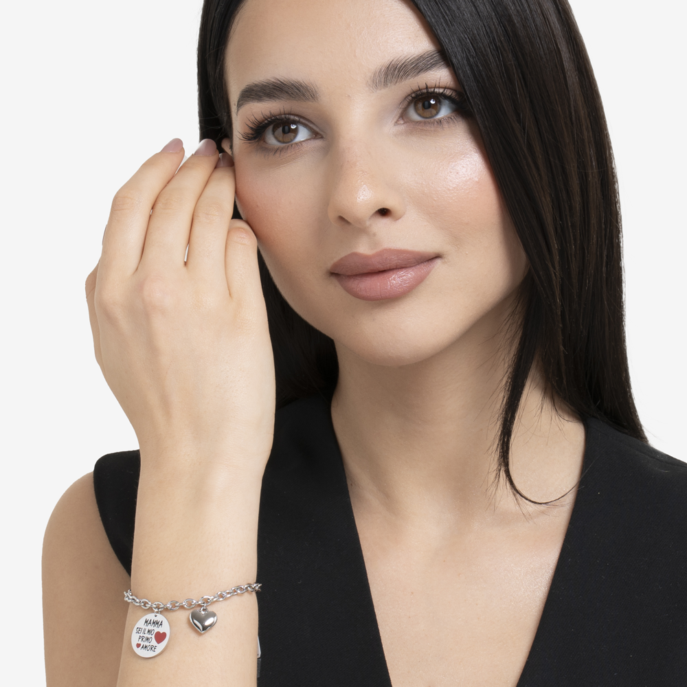 BRACCIALE DONNA IN ACCIAIO MAMMA SEI IL MIO PRIMO AMORE