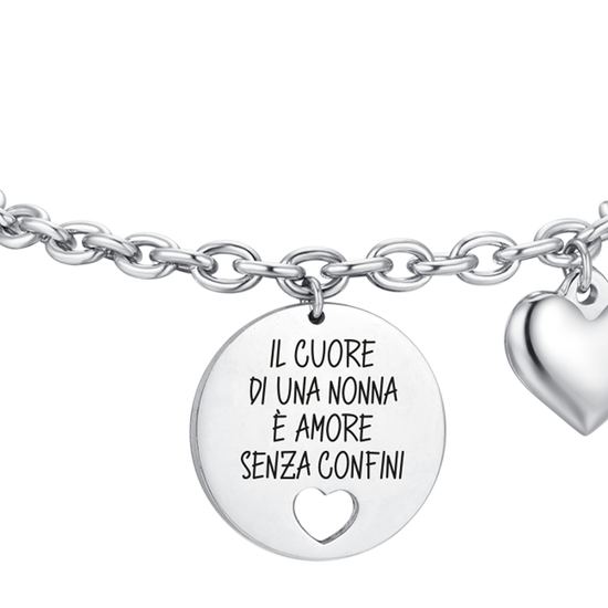 BRACCIALE DONNA IN ACCIAIO IL CUORE DI UNA NONNA