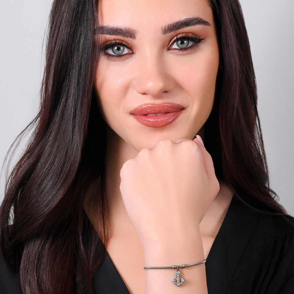 BRACCIALE DONNA IN ACCIAIO CON ANCORA