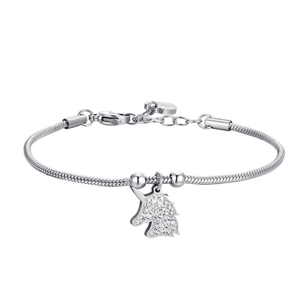 BRACCIALE DONNA IN ACCIAIO CON UNICORNO Luca Barra