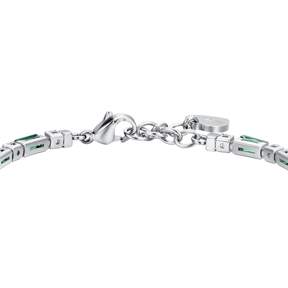 BRACCIALE TENNIS DONNA IN ACCIAIO ZIRCONI VERDI