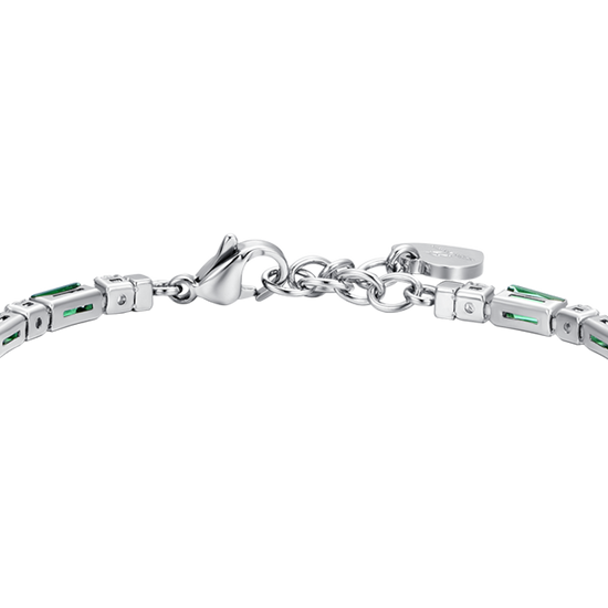 BRACCIALE TENNIS DONNA IN ACCIAIO ZIRCONI VERDI