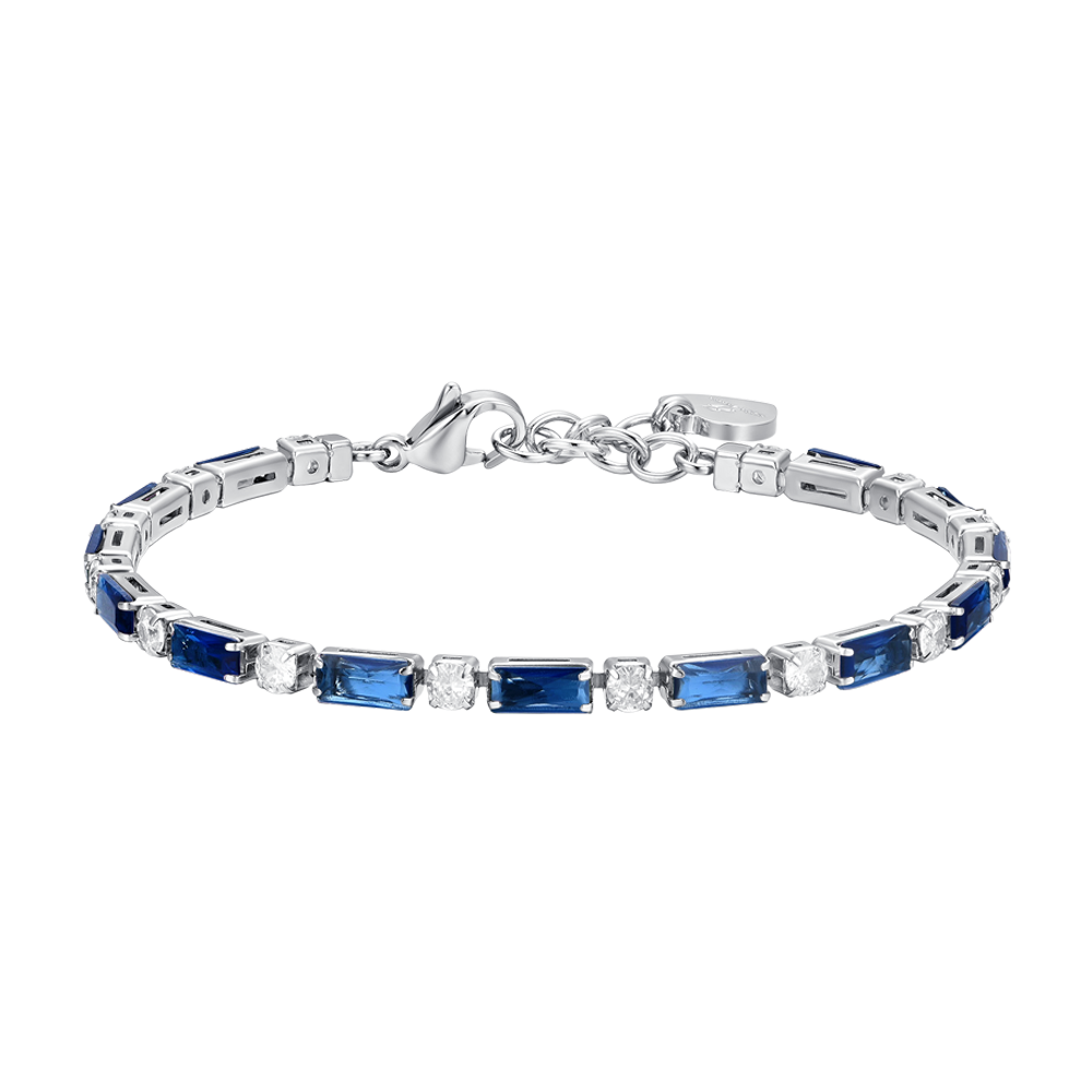 BRACCIALE TENNIS DONNA IN ACCIAIO ZIRCONI BLU