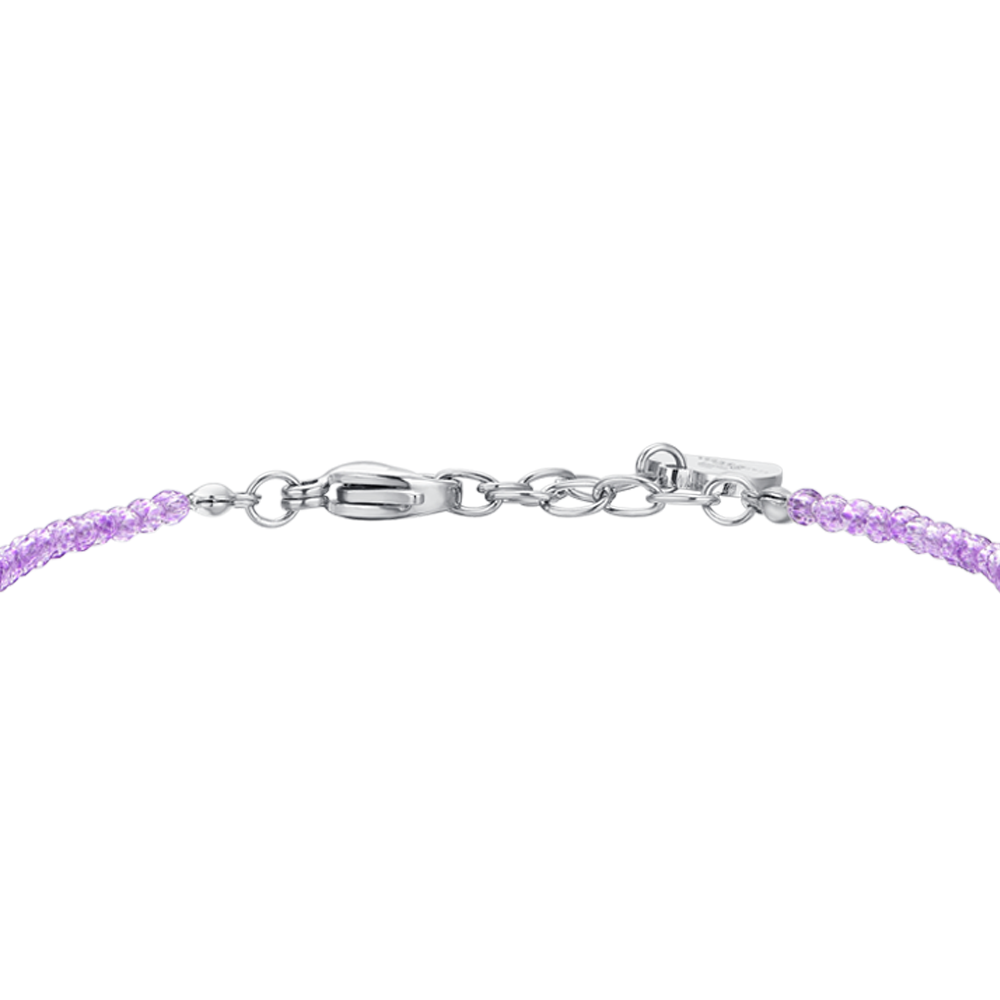 BRACCIALE DONNA IN ACCIAIO CRISTALLI VIOLA E ZIRCONI BIANCHI