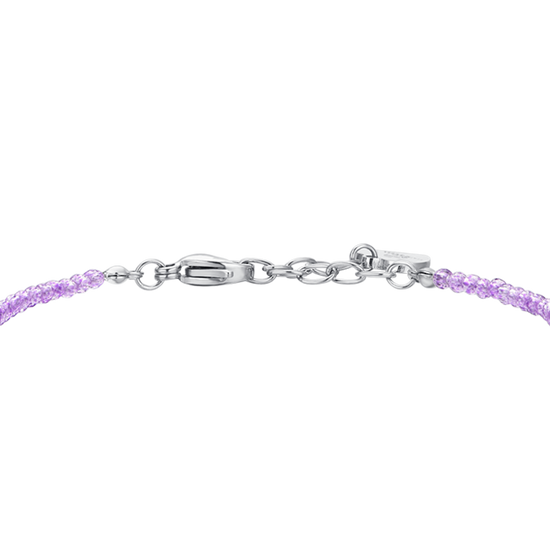 BRACCIALE DONNA IN ACCIAIO CRISTALLI VIOLA E ZIRCONI BIANCHI