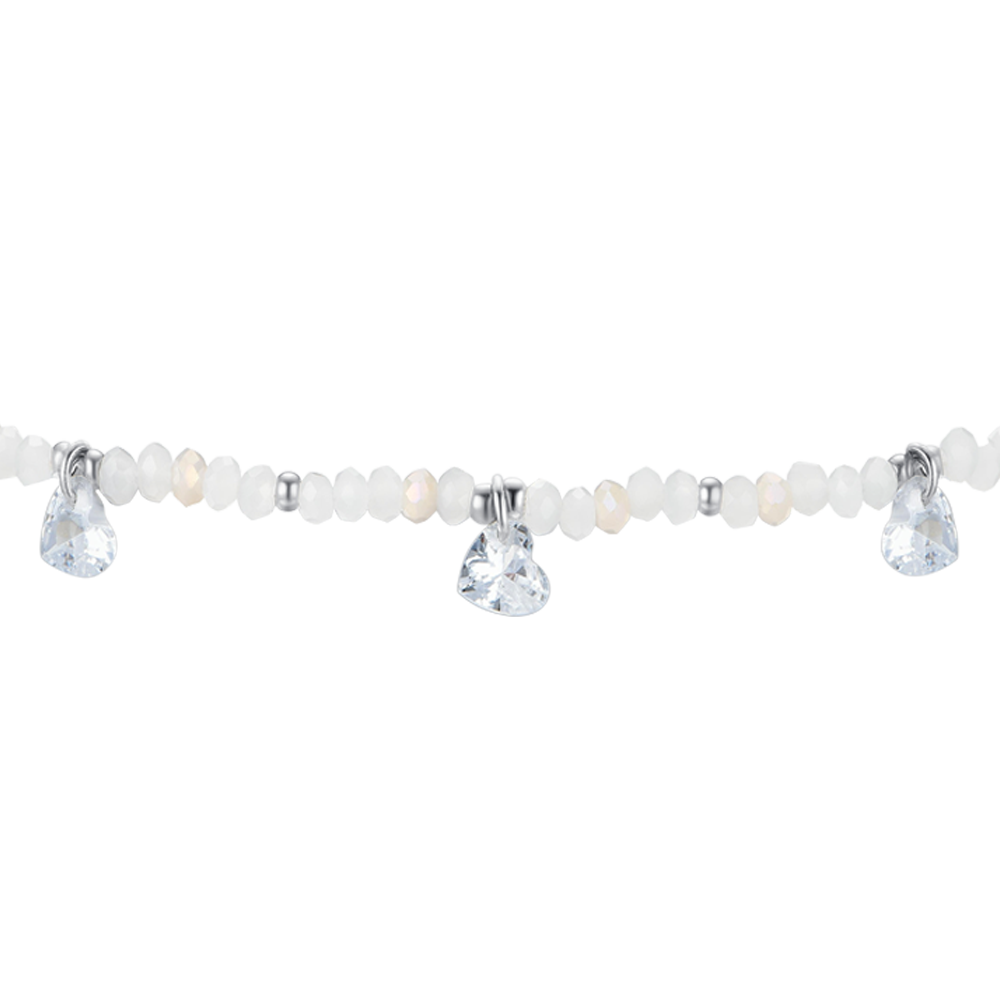 BRACCIALE DONNA IN ACCIAIO PIETRE E CRISTALLI BIANCHI