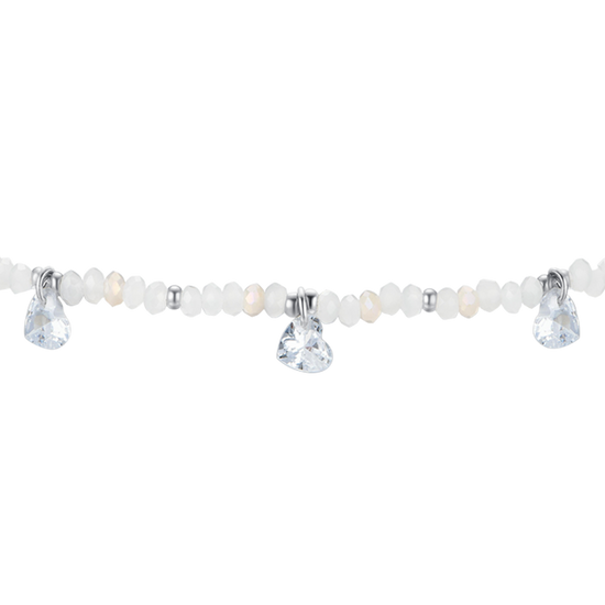 BRACCIALE DONNA IN ACCIAIO PIETRE E CRISTALLI BIANCHI