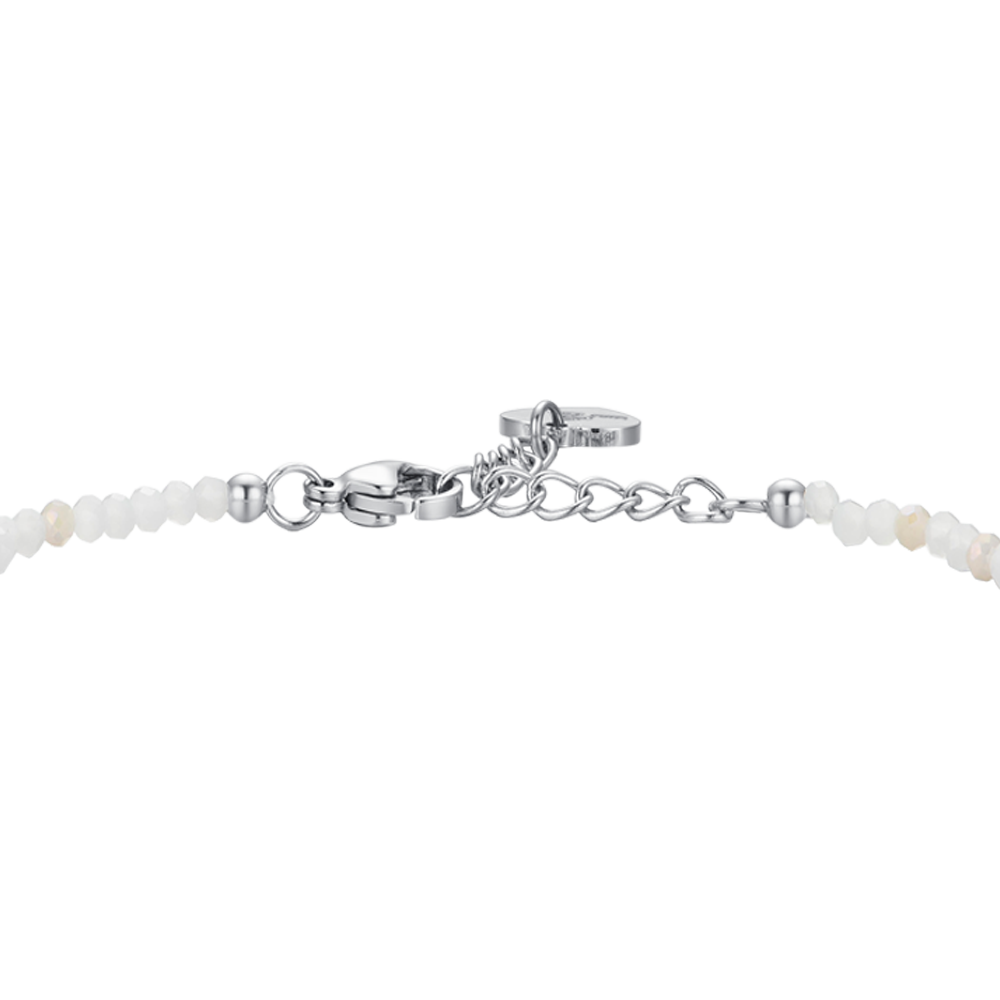 BRACCIALE DONNA IN ACCIAIO PIETRE E CRISTALLI BIANCHI