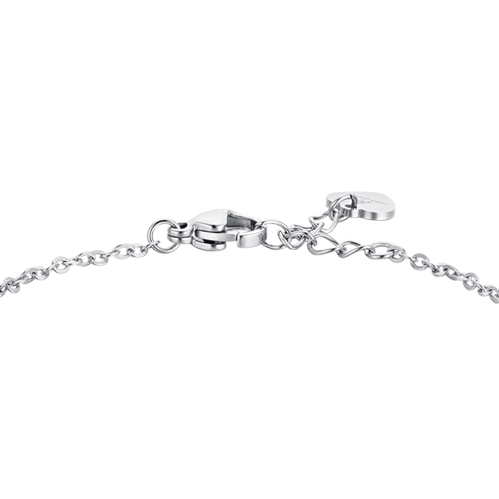 BRACCIALE DONNA IN ACCIAIO QUADRIFGOLIO E CORNI