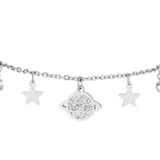 BRACCIALE DONNA IN ACCIAIO PIANETA E STELLE