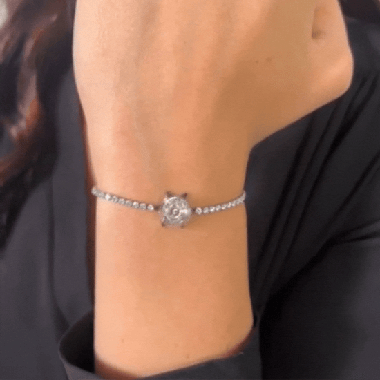 Bracciale Aperto Sottile In Acciaio Inossidabile Con Fiore In Filigrana – Gioiello Minimal Unisex, Regolabile, Confezione Regalo