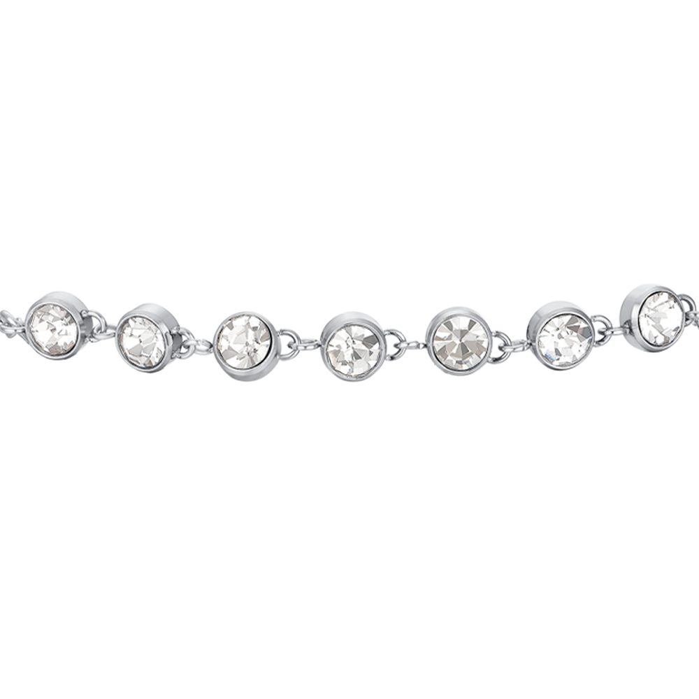 BRACCIALE DONNA IN ACCIAIO CRISTALLI BIANCHI