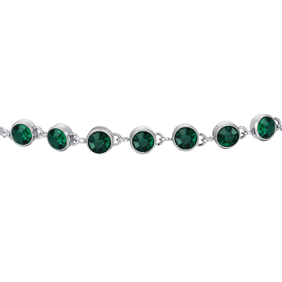 BRACCIALE DONNA IN ACCIAIO CRISTALLI VERDE