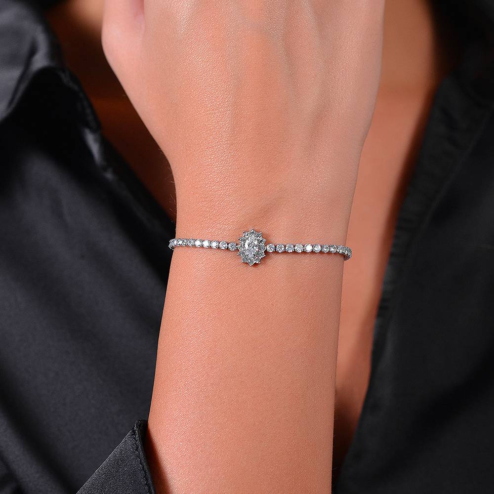 Luca Barra Bracciale Tennis Donna In Acciaio IP Gold Con Cristalli Bianchi - Referenza BK2362