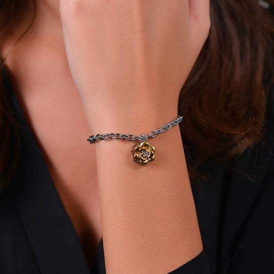 GD signs Bracciale a maglie da donna a Argento - Impermeabile - Bracciale in acciaio inossidabile a maglie fini I Dimensione Catena a maglie regolabili