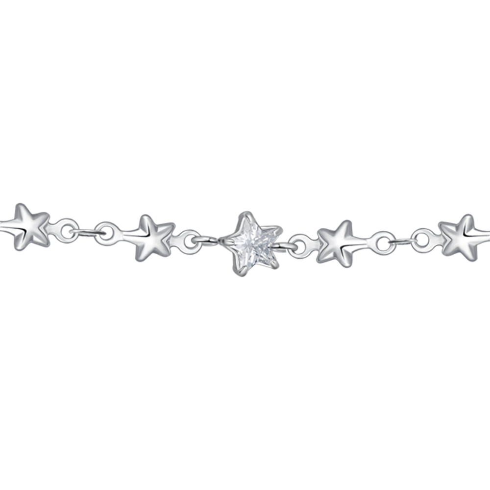 BRACCIALE DONNA CON STELLE E ZIRCONI BIANCHI