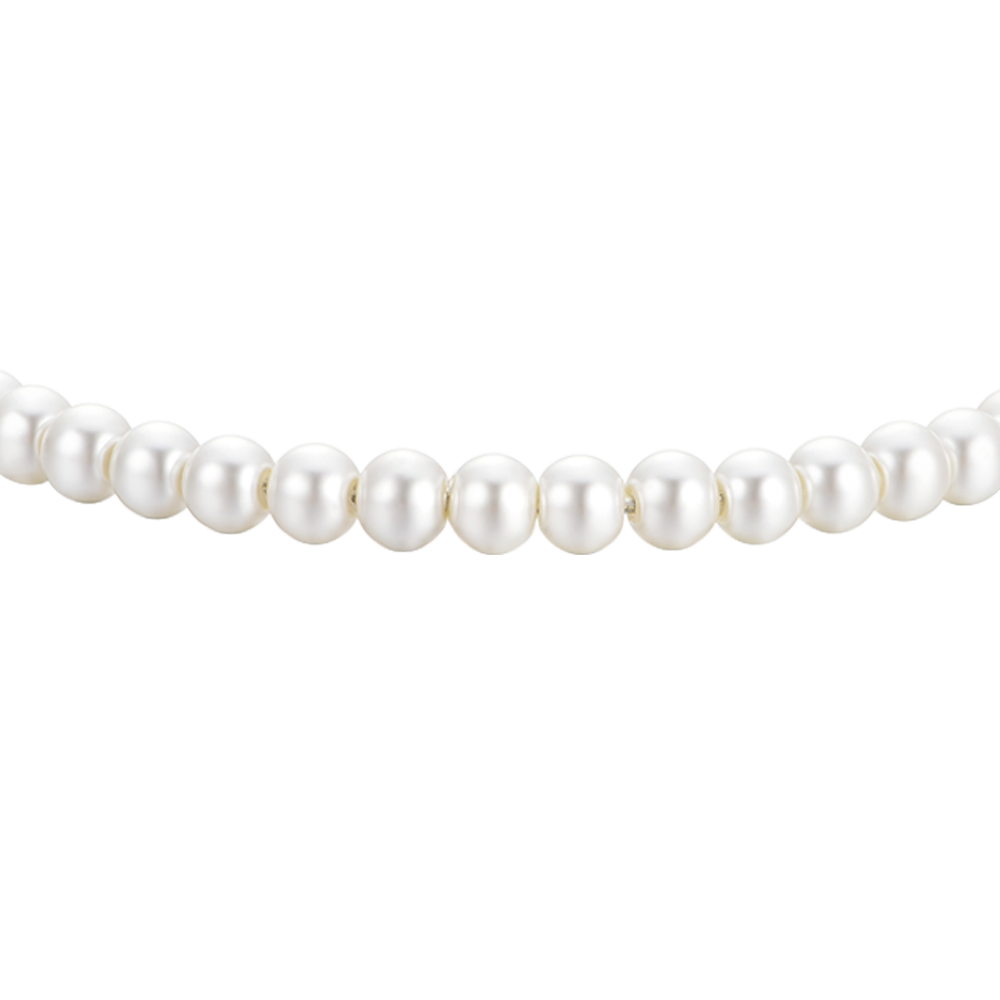 BRACCIALE DONNA IN ACCIAIO CON PERLE BIANCHE