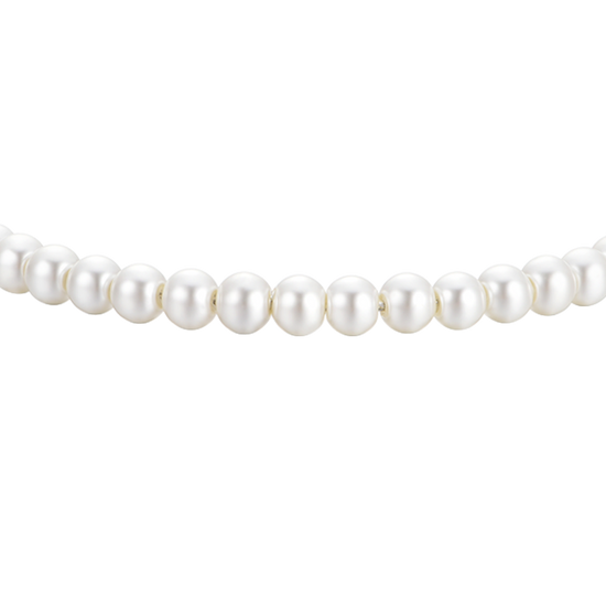 BRACCIALE DONNA IN ACCIAIO CON PERLE BIANCHE
