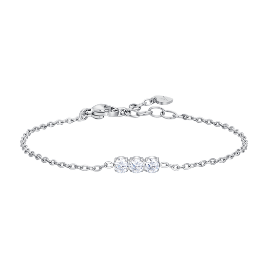 BRACCIALE DONNA IN ACCIAIO CON CRISTALLI BIANCHI