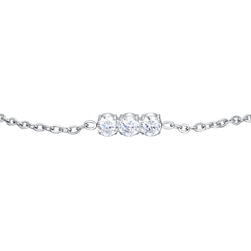 BRACCIALE DONNA IN ACCIAIO CON CRISTALLI BIANCHI