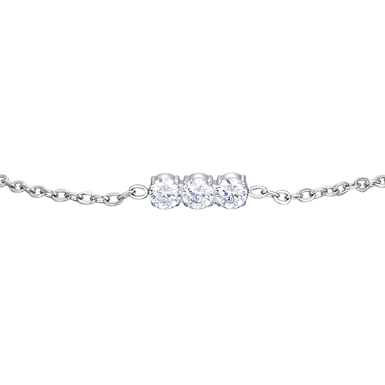 BRACCIALE DONNA IN ACCIAIO CON CRISTALLI BIANCHI