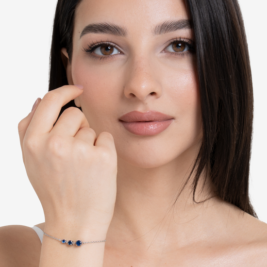 Carica immagine nella Galleria BRACCIALE DONNA IN ACCIAIO CON ZIRCONI BLU
