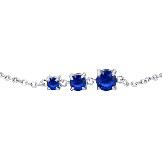 Carica immagine nella Galleria BRACCIALE DONNA IN ACCIAIO CON ZIRCONI BLU
