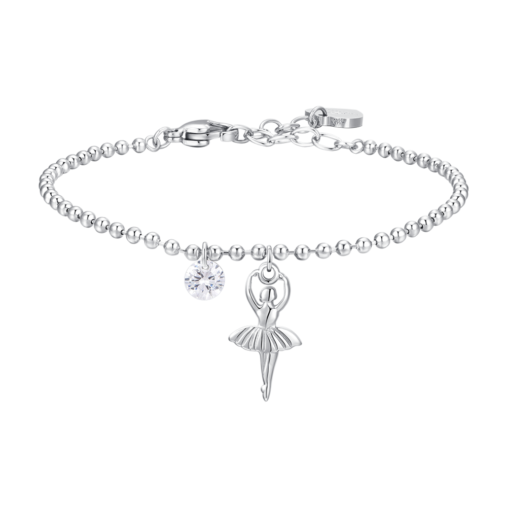 Bracciale Donna Mavi Jewel In Acciaio Con Pendente Ballerina – Made In Italy, Misura Regolabile, Confezione Regalo Inclusa