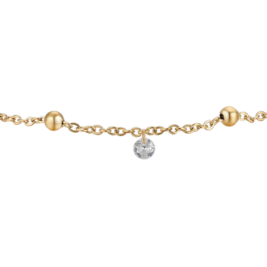 BRACCIALE DONNA IN ACCIAIO IP GOLD CON ZIRCONI BIANCHI