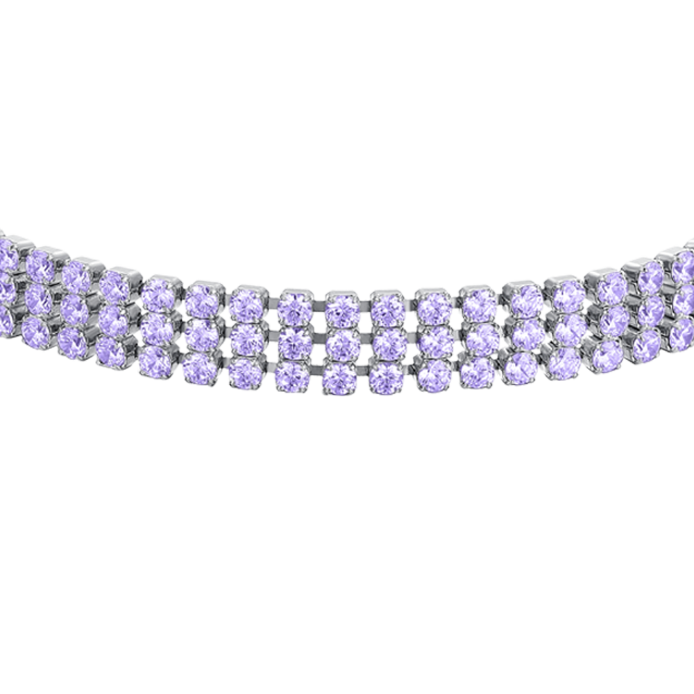 BRACCIALE TENNIS DONNA IN ACCIAIO CON ZIRCONI VIOLA