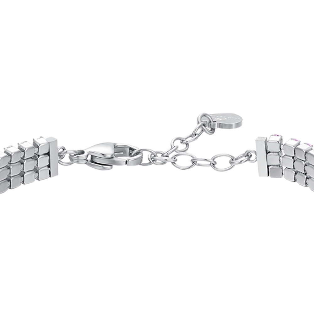 BRACCIALE TENNIS DONNA IN ACCIAIO CON ZIRCONI ROSA