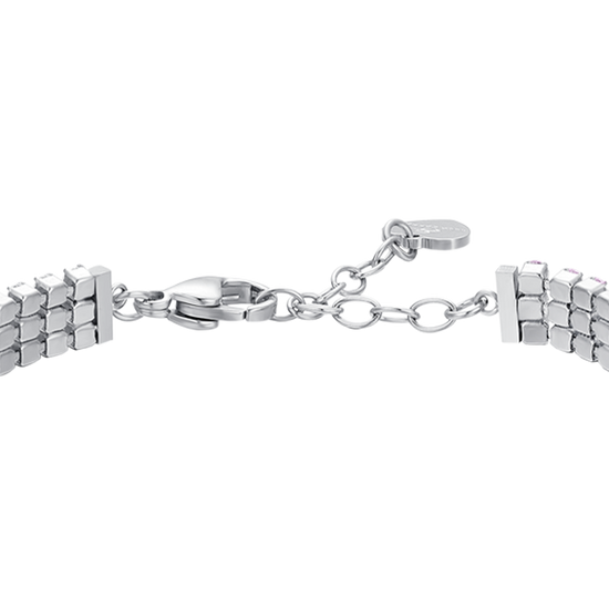 BRACCIALE TENNIS DONNA IN ACCIAIO CON ZIRCONI ROSA