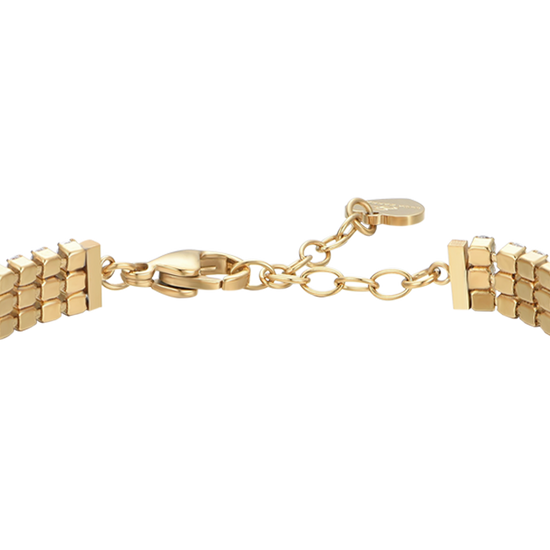 BRACCIALE TENNIS DONNA IN ACCIAIO IP GOLD CON ZIRCONI BIANCHI