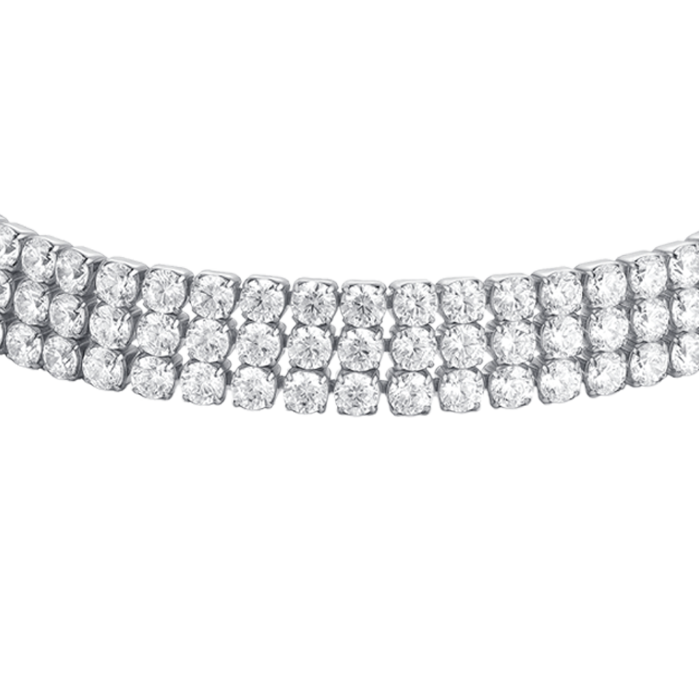 BRACCIALE TENNIS DONNA IN ACCIAIO CON ZIRCONI BIANCHI