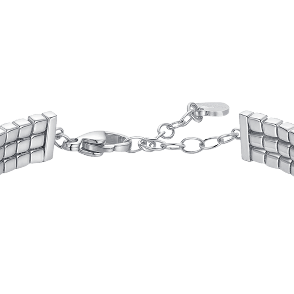 BRACCIALE TENNIS DONNA IN ACCIAIO CON ZIRCONI BIANCHI