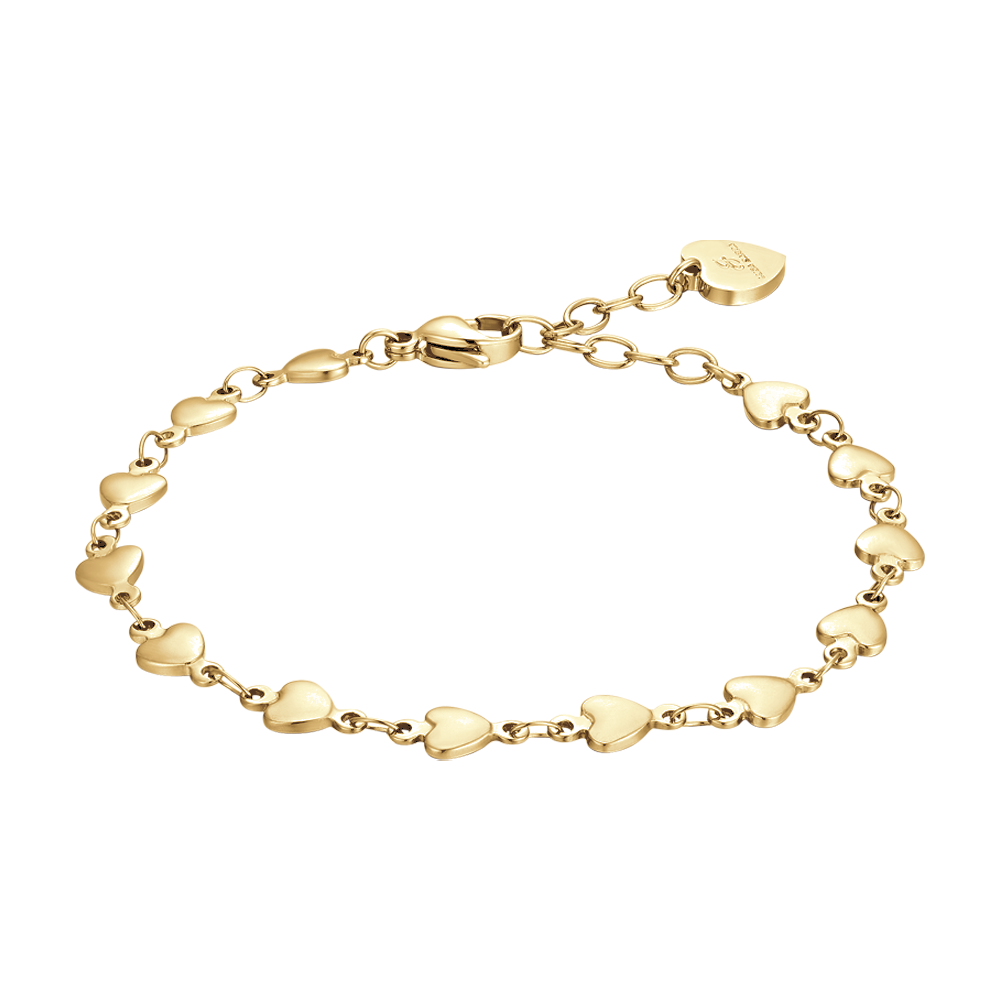 BRACCIALE DONNA IN ACCIAIO IP GOLD CON CUORI