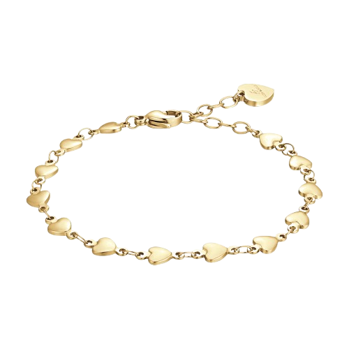 BRACCIALE DONNA IN ACCIAIO IP GOLD CON CUORI