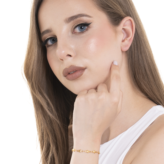 BRACCIALE DONNA IN ACCIAIO IP GOLD CON STELLE