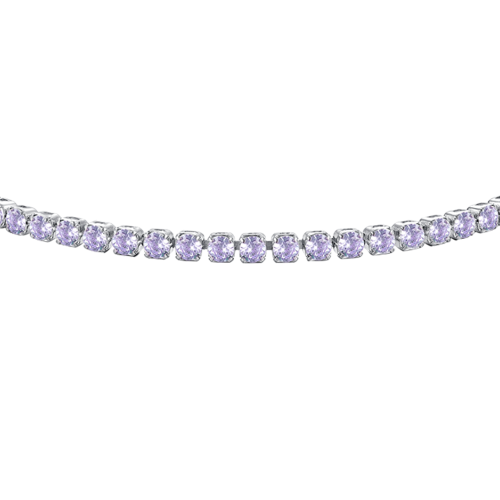 BRACCIALE TENNIS DONNA IN ACCIAIO CON ZIRCONI VIOLA