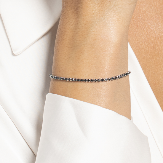 Bracciale Tennis Uomo JOY Gioielli Oro In Oro Zirconi Neri - Foto 10