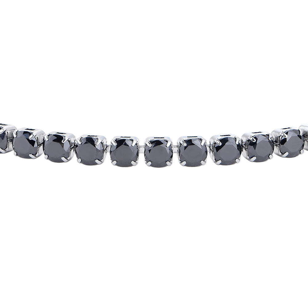 BRACCIALE DONNA TENNIS IN ACCIAIO CON CRISTALLI NERI