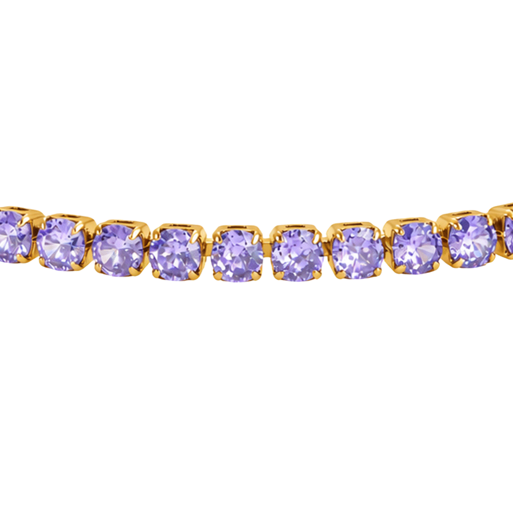 BRACCIALE DONNA TENNIS IN ACCIAIO IP GOLD CON CRISTALLI VIOLA