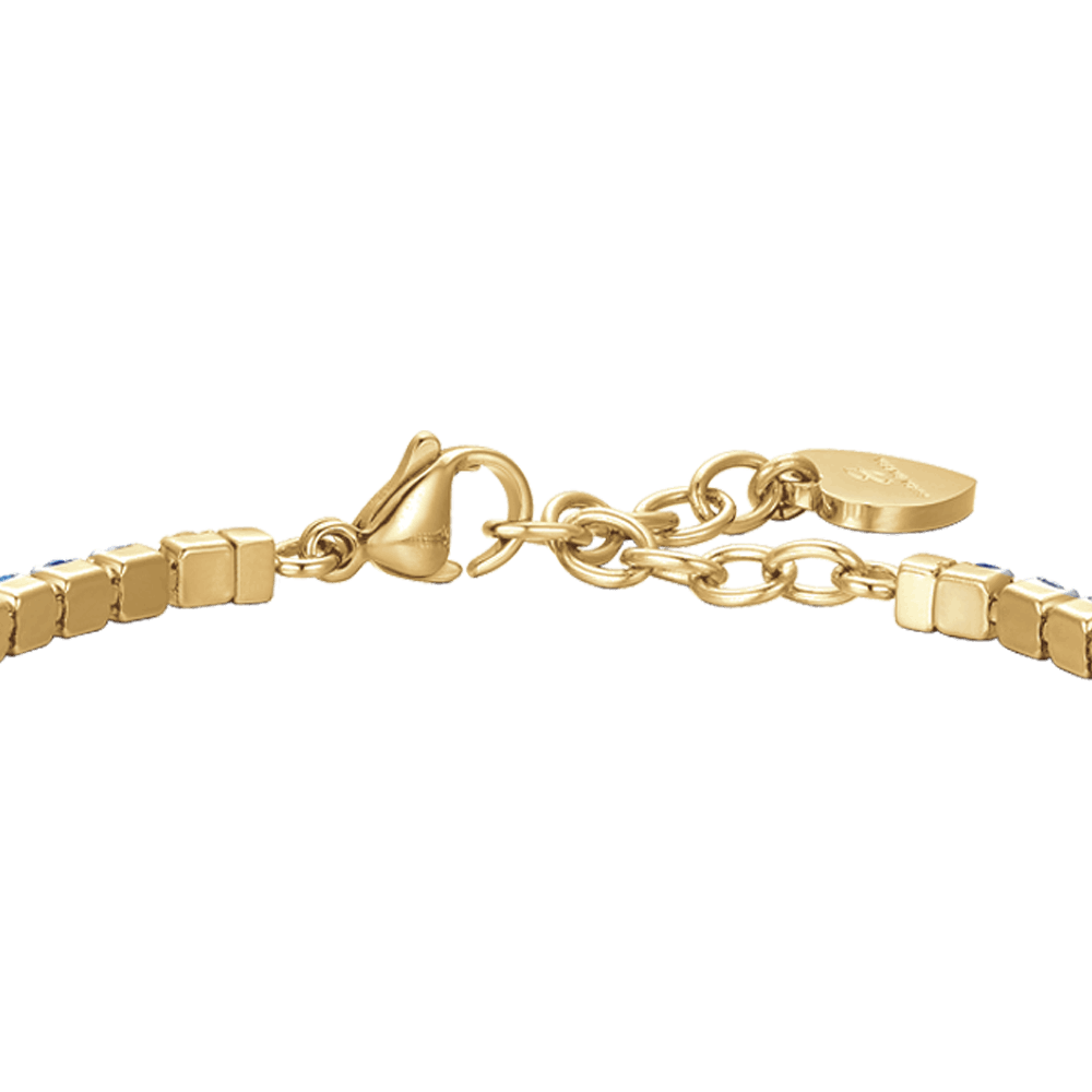 BRACCIALE DONNA TENNIS IN ACCIAIO IP GOLD CON CRISTALLI MULTICOLOR